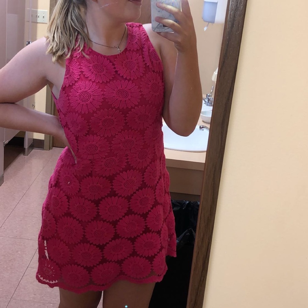 Pink floral dress